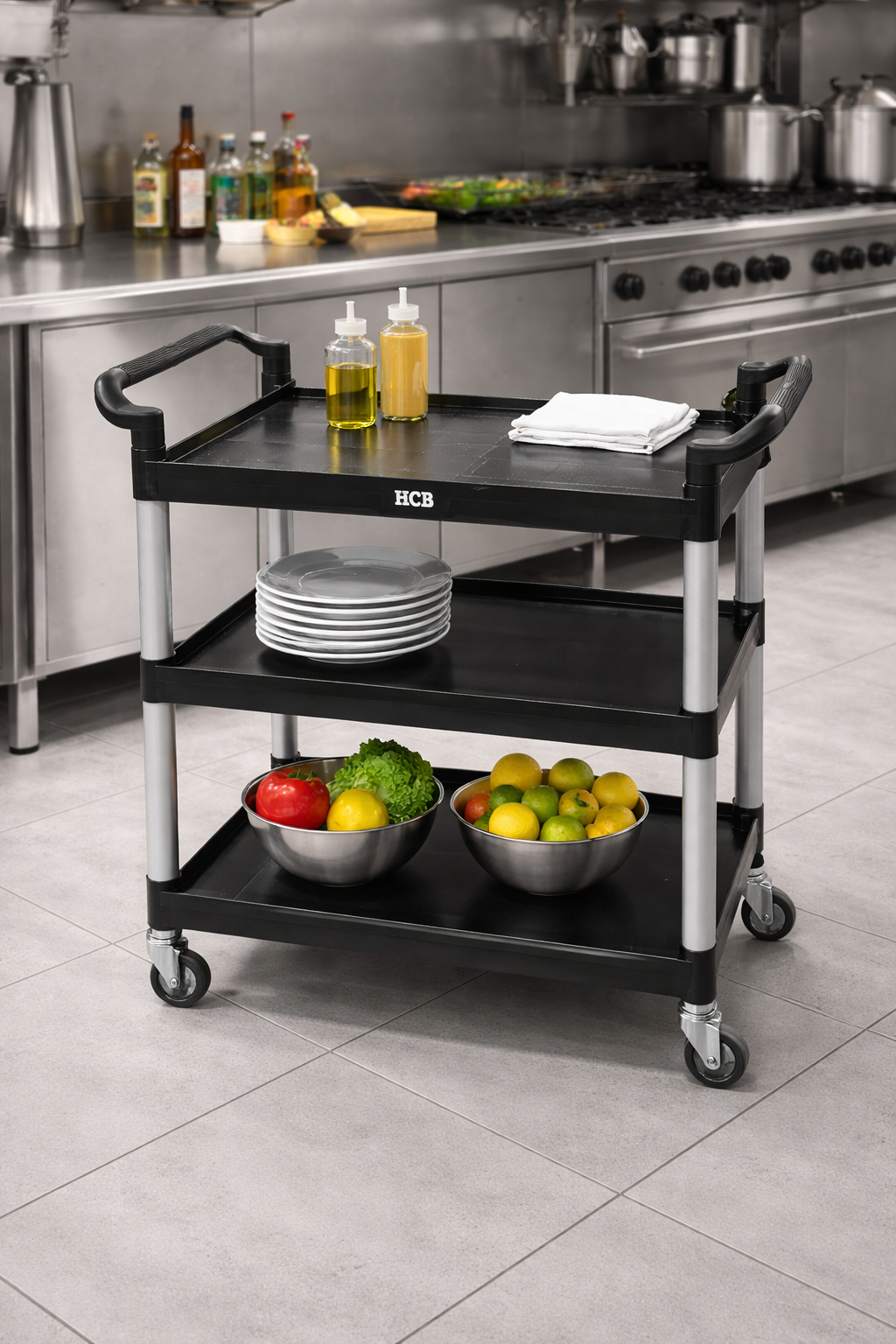 Robust Industrial Serving Trolley – Versatile, Silent and Reliable