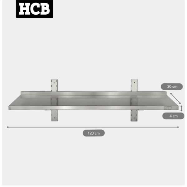 HCB Estante de Pared – 120 x 30 cm – RVS - Image 2